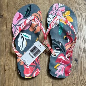 Vera Bradley Women's Floral Sandals - Pink, Orange, and Gray